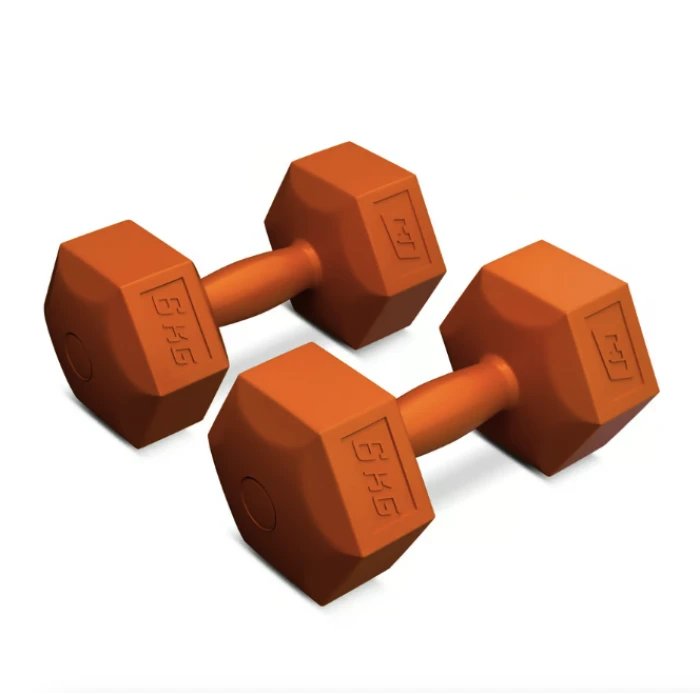 Гантели для фитнеса композитные Hop-Sport HS-C060DS 2х6кг оранжевый