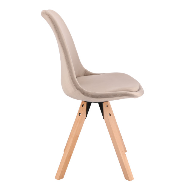 Стул Saida Jumi в скандинавском стиле с деревянными бежевыми ножками.