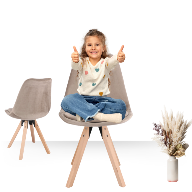 Стул Saida Jumi в скандинавском стиле с деревянными бежевыми ножками.