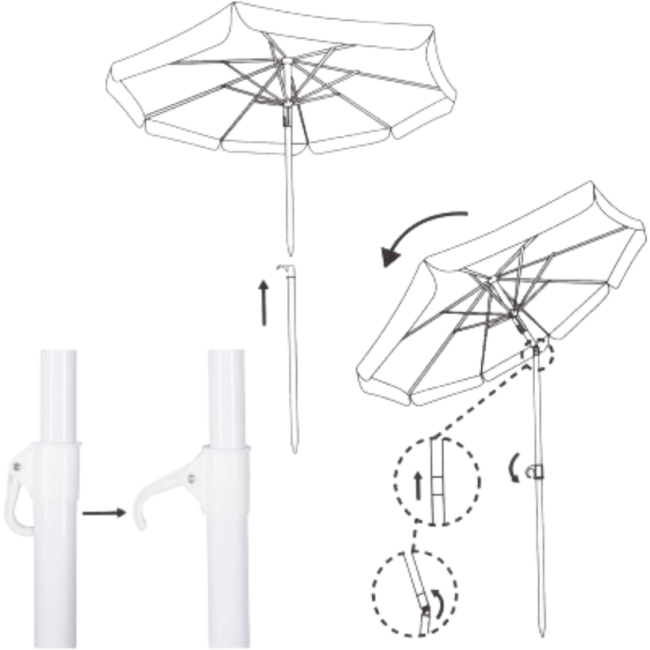 Парасолька садова Jumi Garden 240см зелений