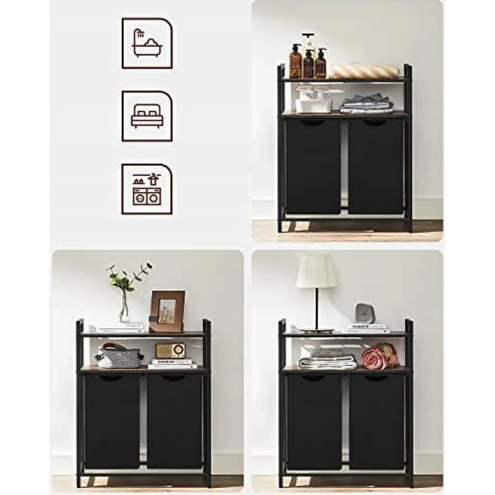 Корзина для белья Leobert Costway 92 л с 2 полками в стиле Loft