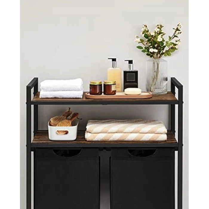 Корзина для белья Leobert Costway 92 л с 2 полками в стиле Loft