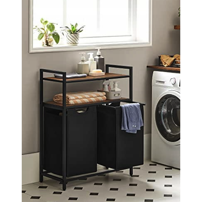 Корзина для белья Leobert Costway 92 л с 2 полками в стиле Loft