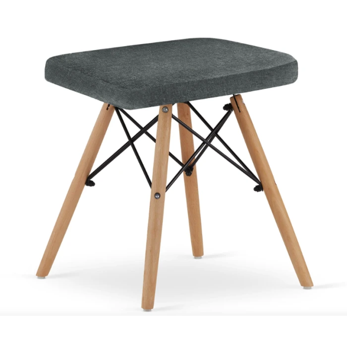 Табурет Leobert Werk квадратний з дерев'яними ніжками сірий