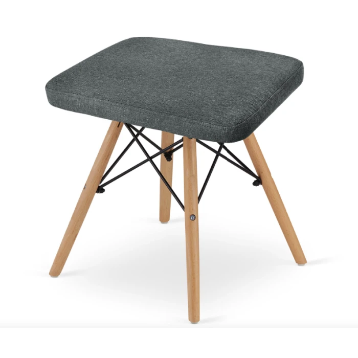 Табурет Leobert Werk квадратний з дерев'яними ніжками сірий