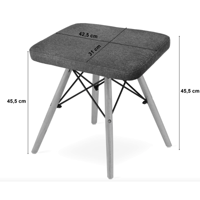 Табурет Leobert Werk квадратный с деревянными ножками серый