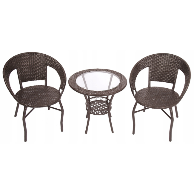 Набір садових меблів Jumi SATURN стіл та 2 стільці коричневий