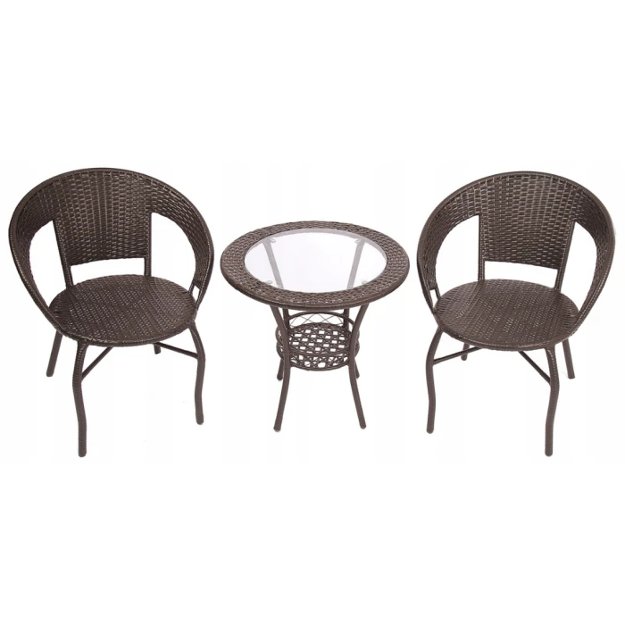 Набір садових меблів Jumi SATURN стіл та 2 стільці коричневий