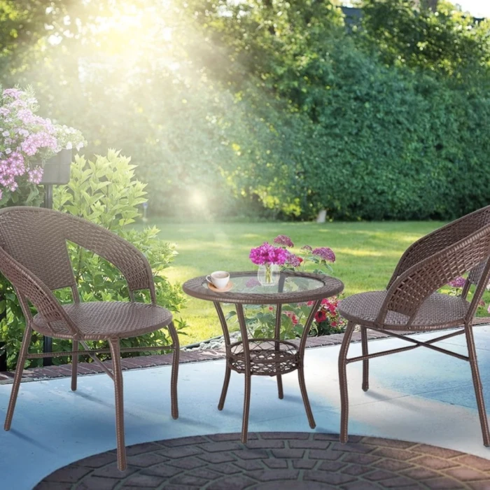 Набір садових меблів Jumi SATURN стіл та 2 стільці коричневий