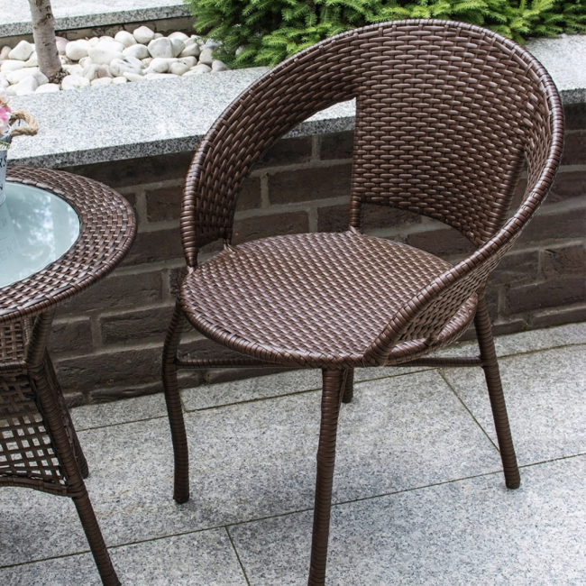 Набір садових меблів Jumi SATURN стіл та 2 стільці коричневий