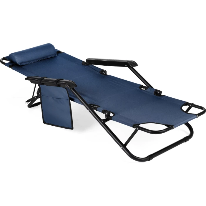 Шезлонг лежак Outtec раскладной синий