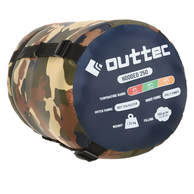 Спальний мішок ковдра Outtec демісезон з капюшоном камуфляж
