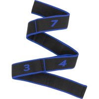 Резинка для фитнеса с петлями Queenfit 86,5х4см черно-голубая