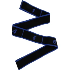 Резинка для фитнеса с петлями Queenfit 86,5х4см черно-голубая