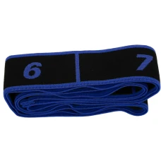 Резинка для фитнеса с петлями Queenfit 86,5х4см черно-голубая