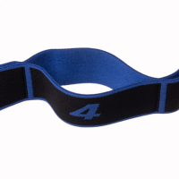 Резинка для фитнеса с петлями Queenfit 86,5х4см черно-голубая