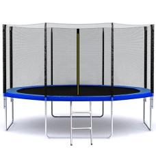 Батут SJ 12ft (374см) синій із зовнішньою сіткою