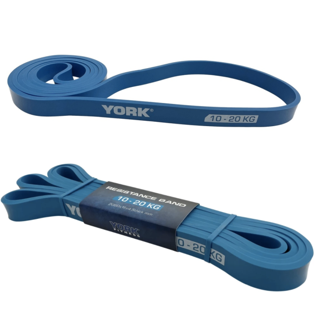 Резинка для фитнеса York 10-20кг – 2080x19x4,5 мм, голубой