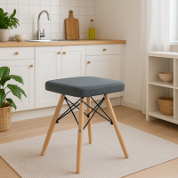 Табурет Leobert Werk квадратный с деревянными ножками серый