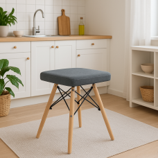 Табурет Leobert Werk квадратный с деревянными ножками серый