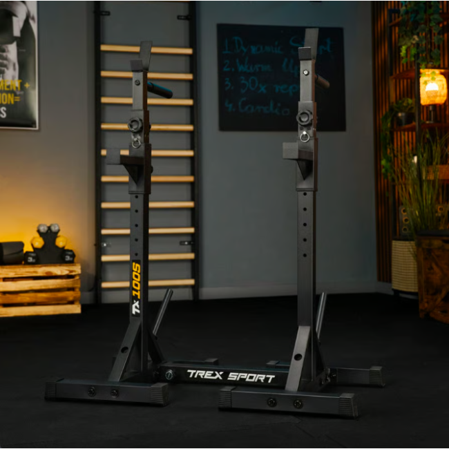 Стійки під штангу Trex Sport TX-100S регульовані з ручками для віджимань