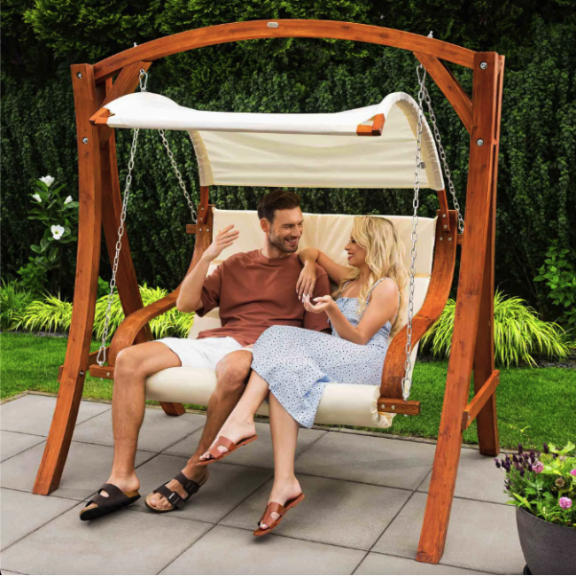 Садова гойдалка Di Volio Pergia двомісна бежевий