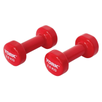 Гантелі для фітнесу вінілові круглі York Fitness 2х2,5кг червоний