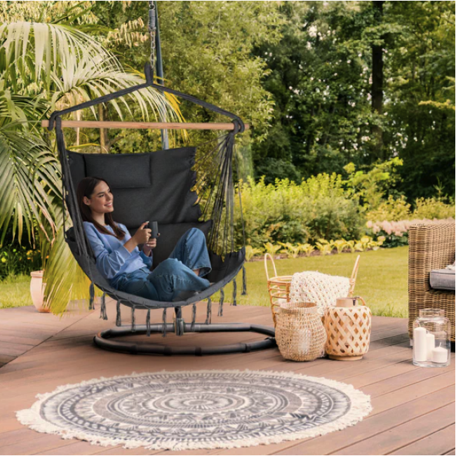 Бразильское кресло - гамак Outtec Boho Sois XXL графитовый