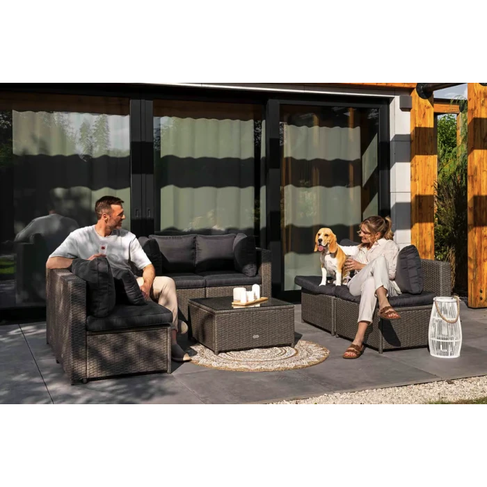 Комплект садових меблів Di Volio Torino Сірий/Графітовий