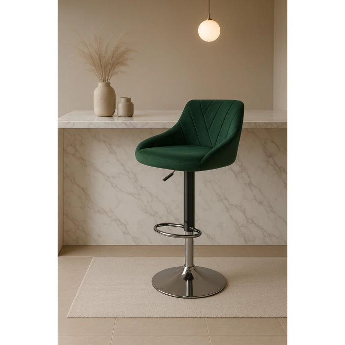 Барний стілець Leobert Kast з спинкою зелений