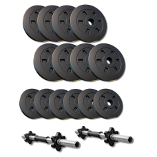 Набор композитных дисков Besport PowerPro 29кг для гантелей и штанг + 2 грифа