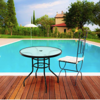 Садовый стол Costway Acapulco с местом для зонта
