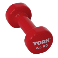 Гантелі для фітнесу вінілові круглі York Fitness 2х2,5кг червоний