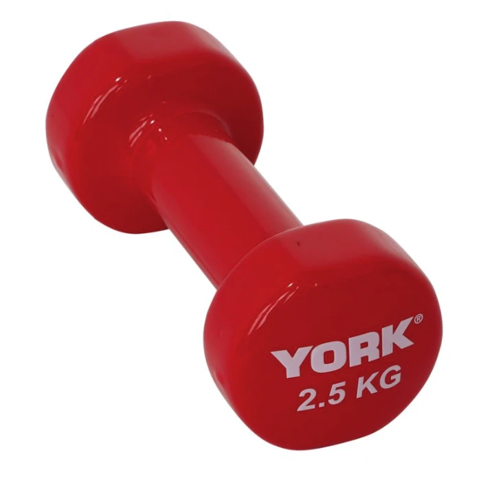 Гантелі для фітнесу вінілові круглі York Fitness 2х2,5кг червоний