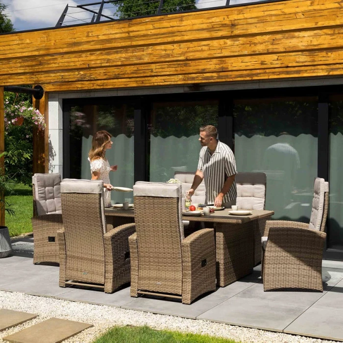 Комплект садових меблів Di Volio Rawena 6+1 бежевий