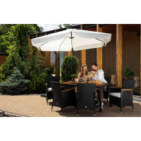 Садовая мебель Di Volio VERONA 6+1 черно-кремовая