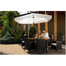 Садовая мебель Di Volio VERONA 6+1 черно-кремовая