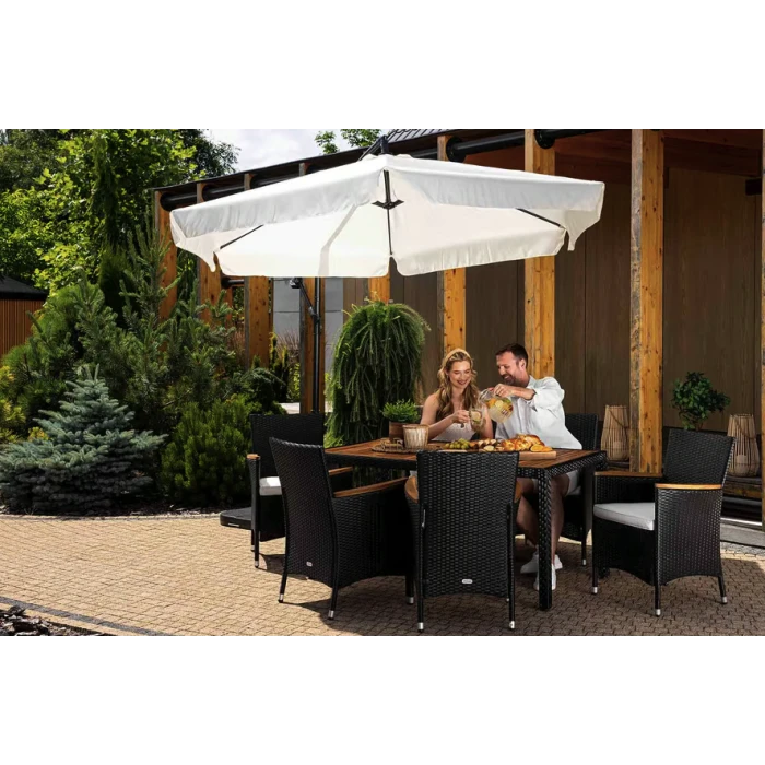 Садовая мебель Di Volio VERONA 6+1 черно-кремовая