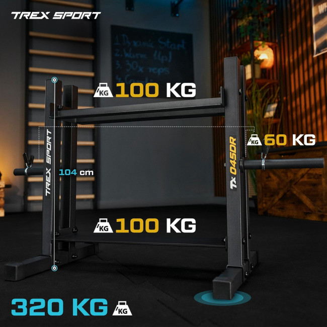 Стійка 2-рівнева для гантелей, дисків та гирь TX-045DR