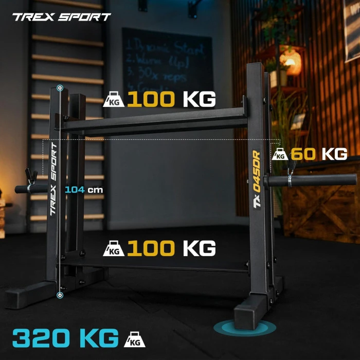 Стійка 2-рівнева для гантелей, дисків та гирь TX-045DR