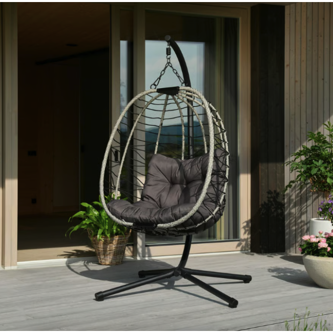 Підвісне крісло-кокон Di Volio Corta одномісне графітовий