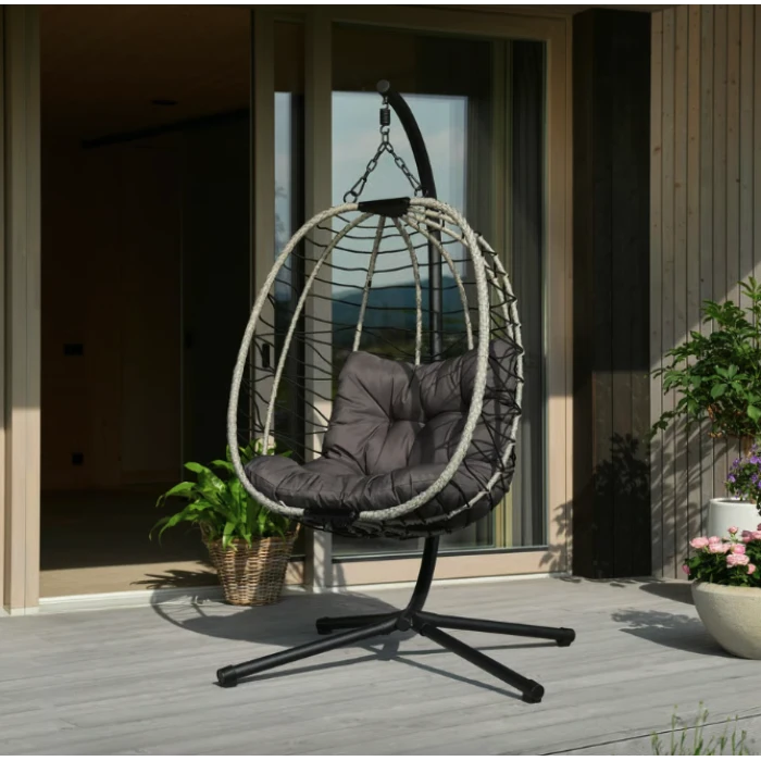 Подвесное кресло-кокон Di Volio Corta одноместное графитовое