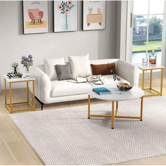 Комплект журнальних столиків Costway Lumen 3 штуки