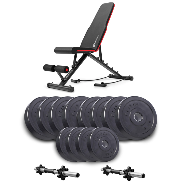 Набір Elitum Titan гантелі 2х26кг з лавою Hop-Sport HS-2030 HB