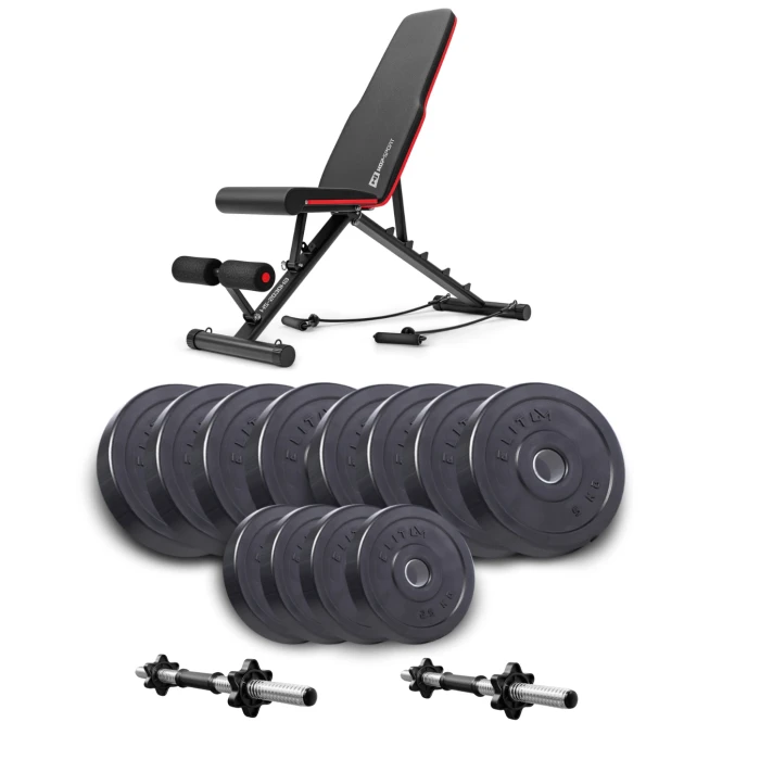 Набор Elitum Titan гантели 2х26кг со скамьей Hop-Sport HS-2030 HB