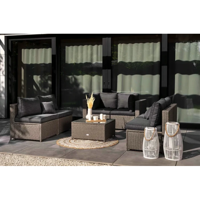 Комплект садових меблів Di Volio Torino Сірий/Графітовий