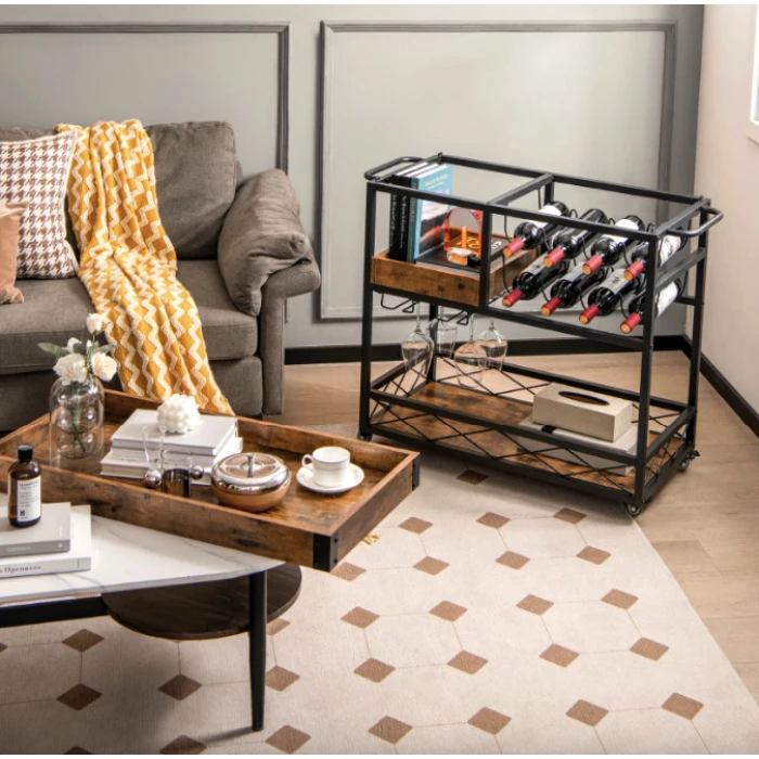 Барная тележка Costway Mexico с несколькими ярусами в стиле в стиле Loft