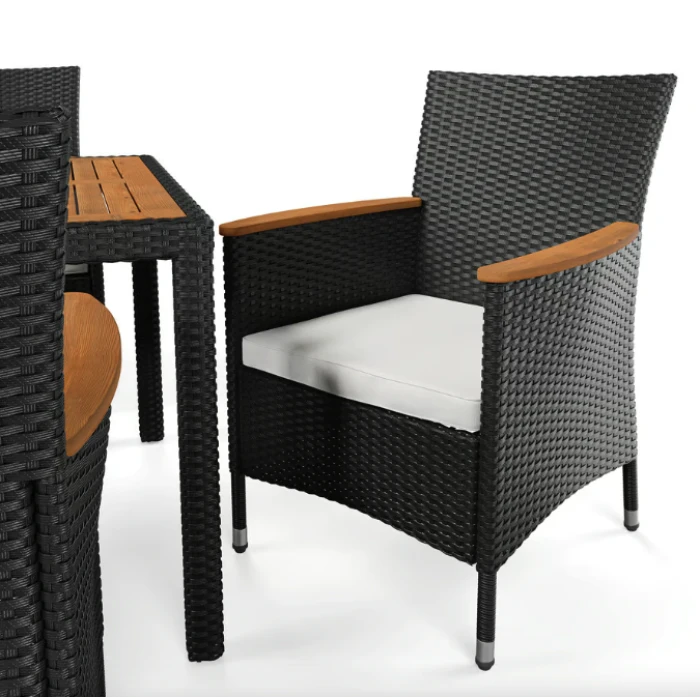 Садовая мебель Di Volio VERONA 6+1 черно-кремовая