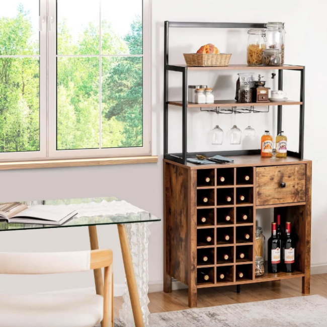 Стеллаж винный Costway Vinoteca кухонный шкаф в стиле Loft