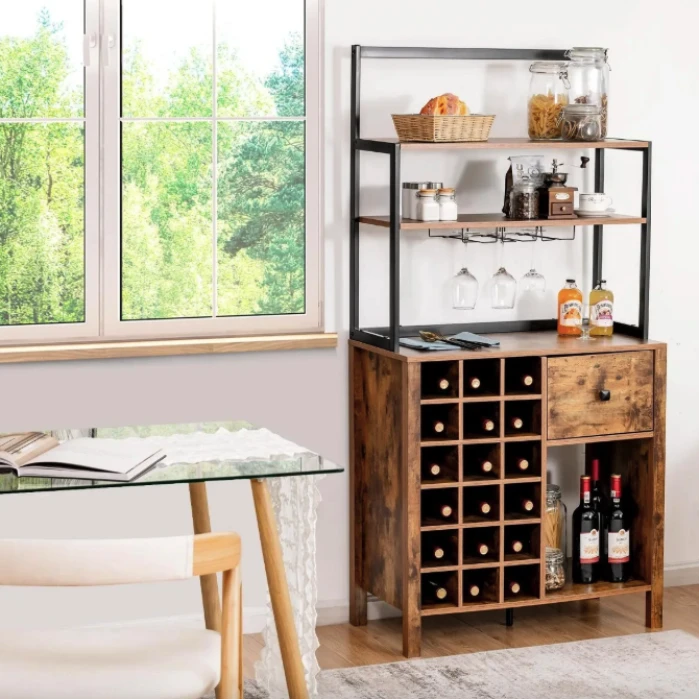 Стеллаж винный Costway Vinoteca кухонный шкаф в стиле Loft